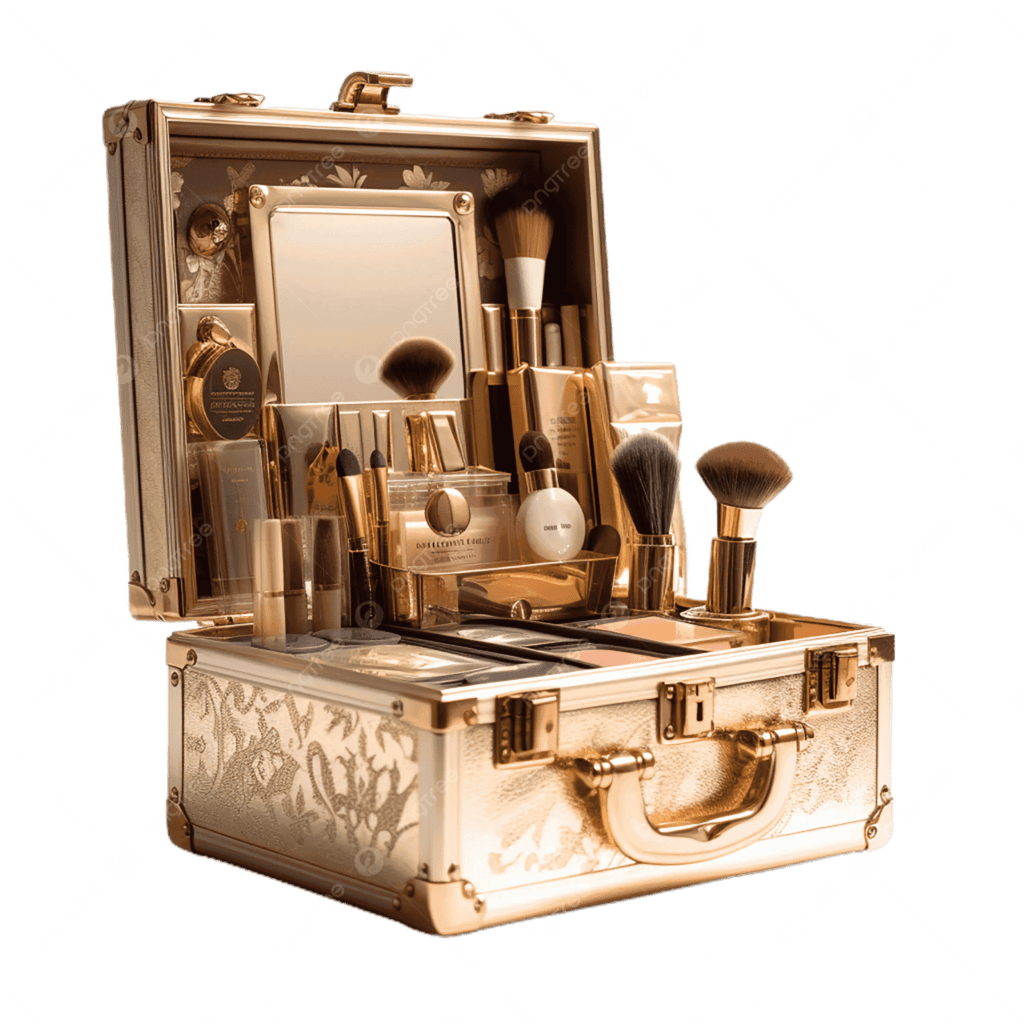 pngtree opulent gold leaf organizer makeup box png image 13719348 2048x2048